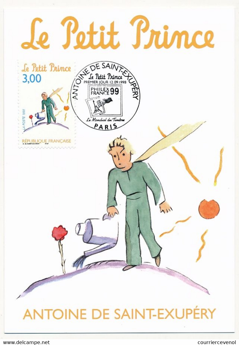 Série de 5 CP - Entiers postaux formant Cartes Maximum - LE PETIT PRINCE - Philexfrance 1999 - Paris 12/9/1998