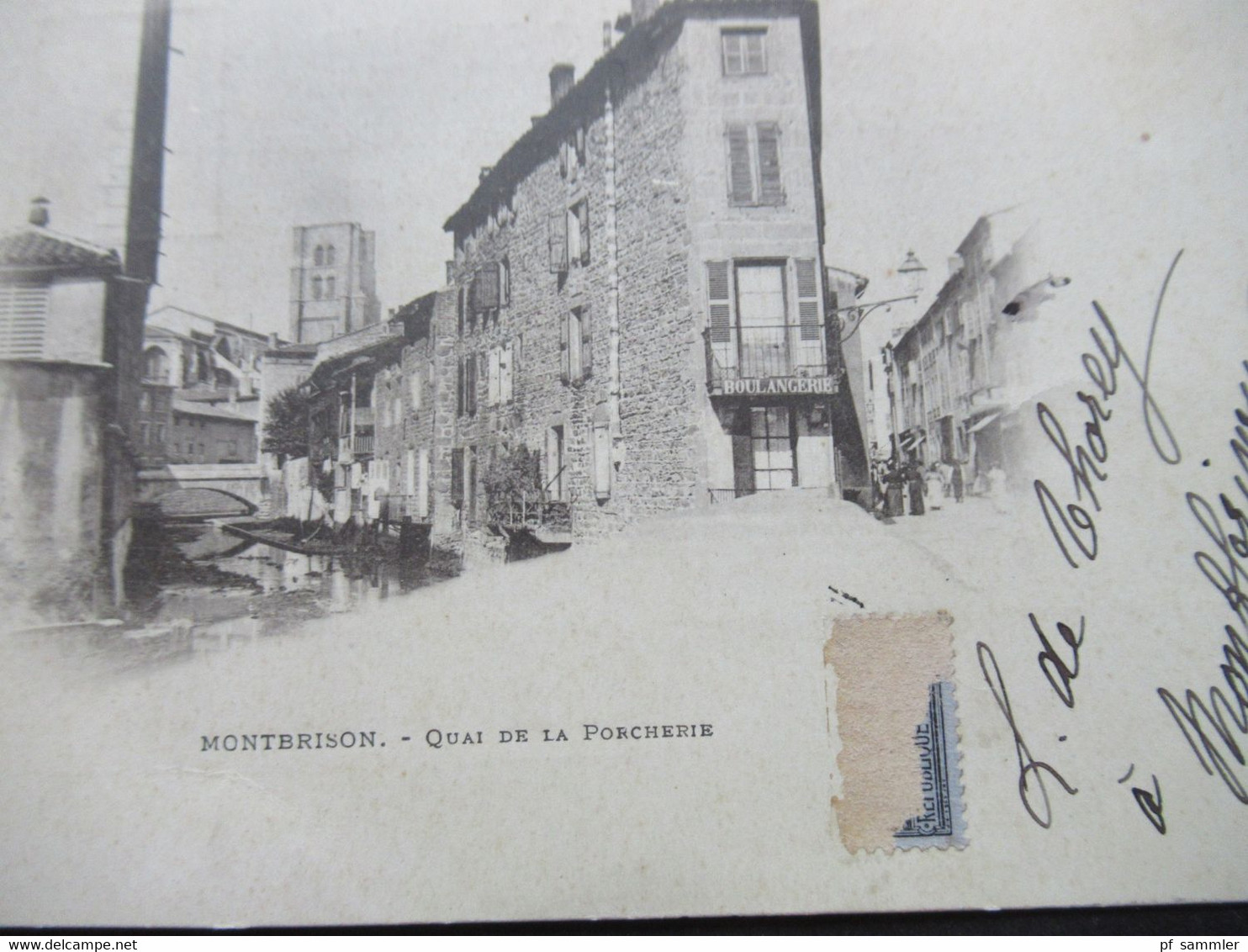 Frankreich AK Um 1900 Montbrison Quai De La Porcherie Edition Nouvelles Galeries Bildseitig Frankiert (Marke Abgelöst) - Montbrison