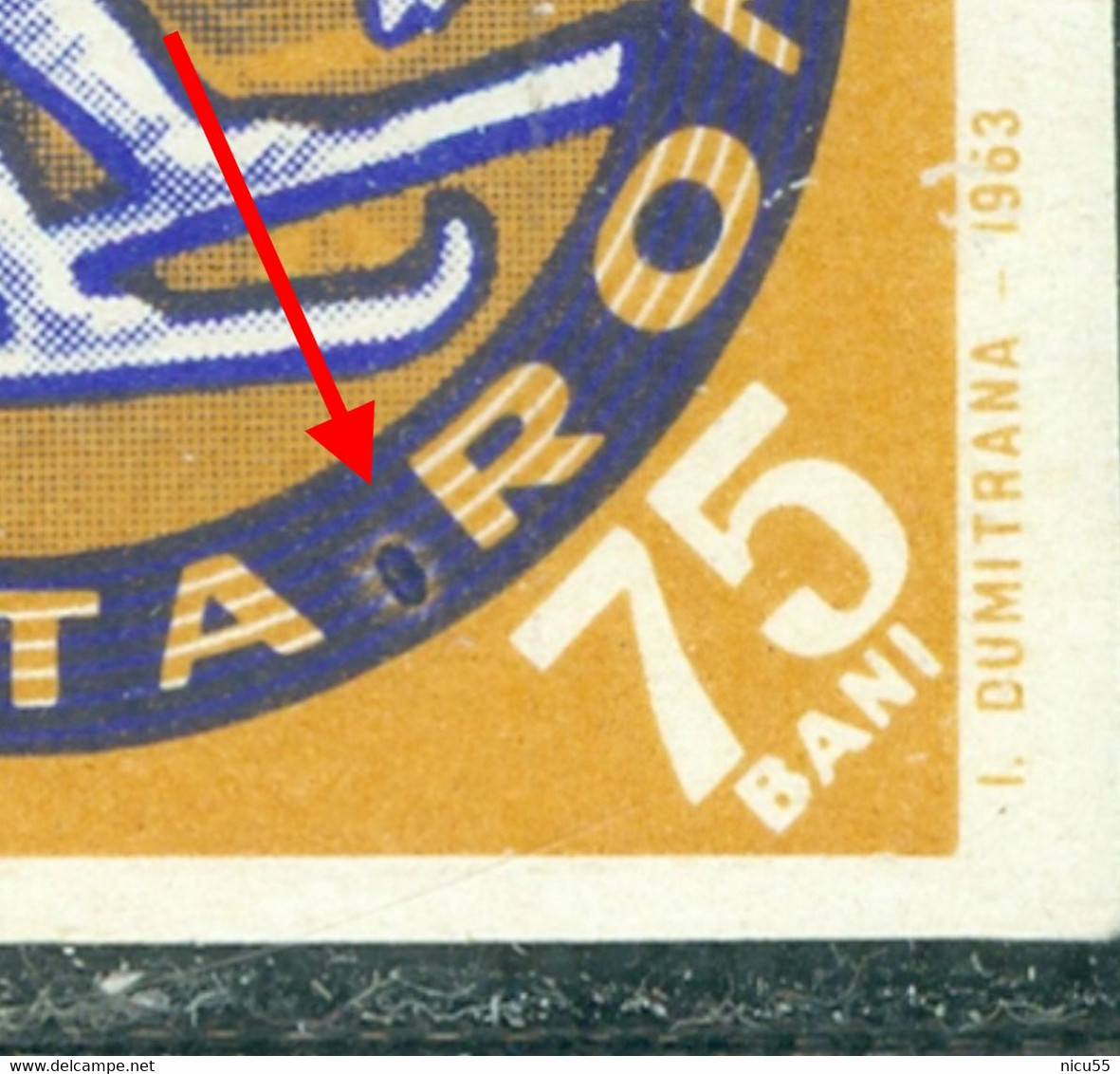 1963 Biathlon,Innsbruck Winter Olympics,Romania,Mi.2208,"Sun Eclipse" Error,VFU/3 - Variétés Et Curiosités