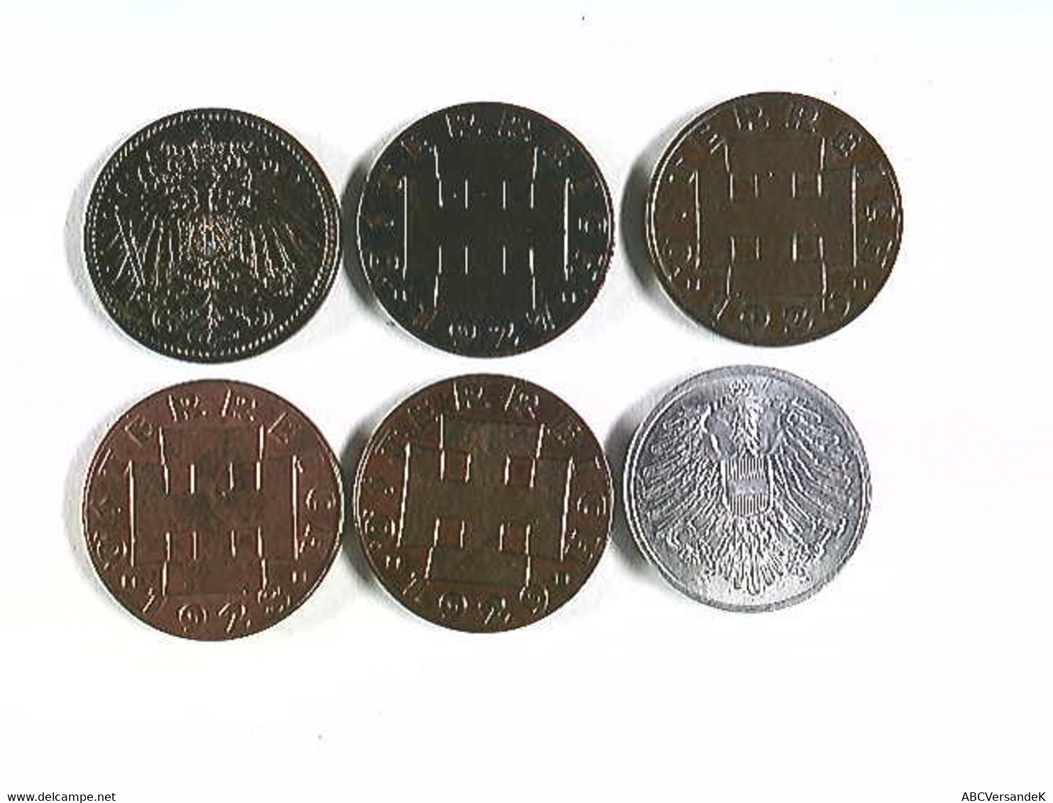 Münzen Östrreich, 6x 2 Groschen, Konvolut, 1910 - 1974 - Numismatik