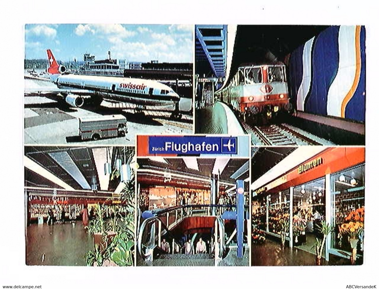 Zürich Flughafen, 5 Ansichten, Mehrbild-AK, Ungelaufen, Ca. 1990 - Laufen-Uhwiesen 