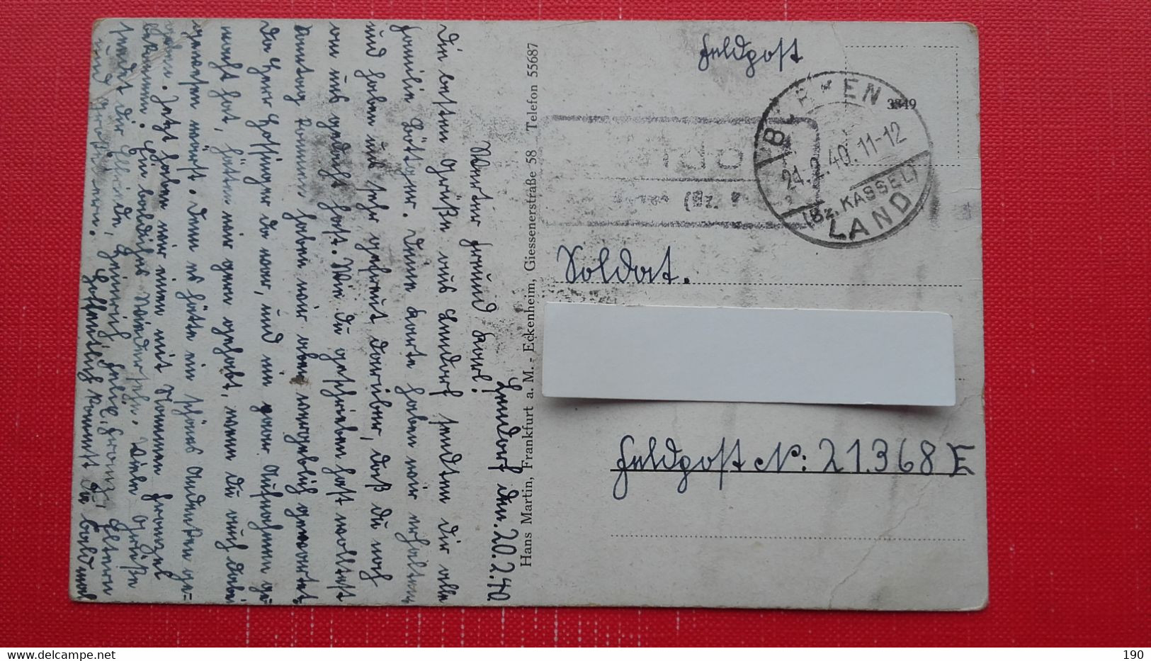 Feldpost 2.world War.Gruss Aus Lendorf.Kreis Fritzlar-Homberg.Gasthaus Wilhelm Jager - Fritzlar