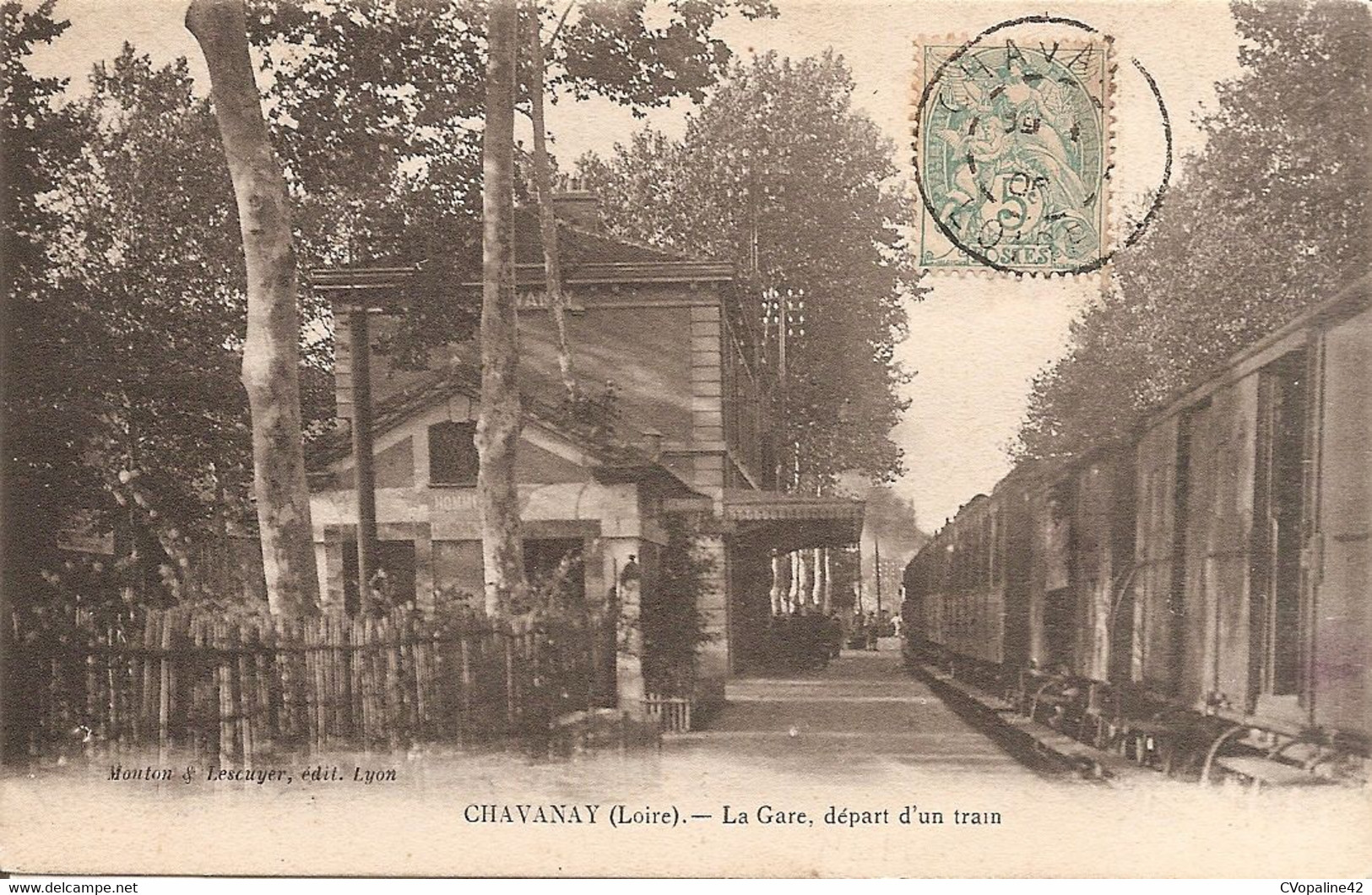 CHAVANAY (42) La Gare , Départ D'un Train - Altri & Non Classificati