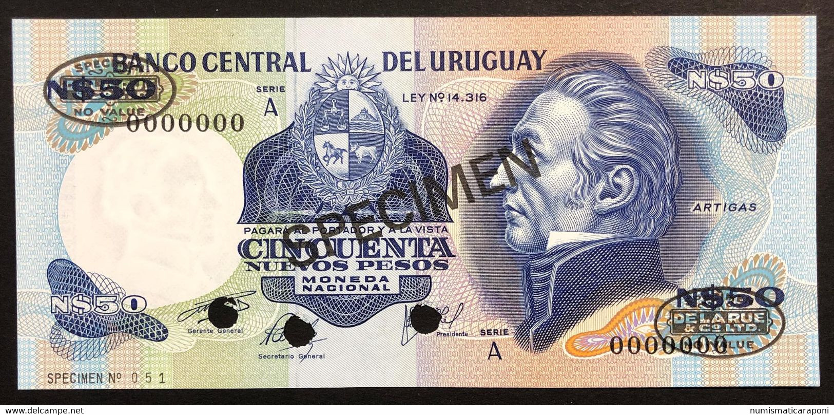 URUGUAY Banco Central Del Uruguay CAMPIONE 50 Nuevos PESOS Pick#59s Specimen Uncirculated Lotto.3730 - Uruguay