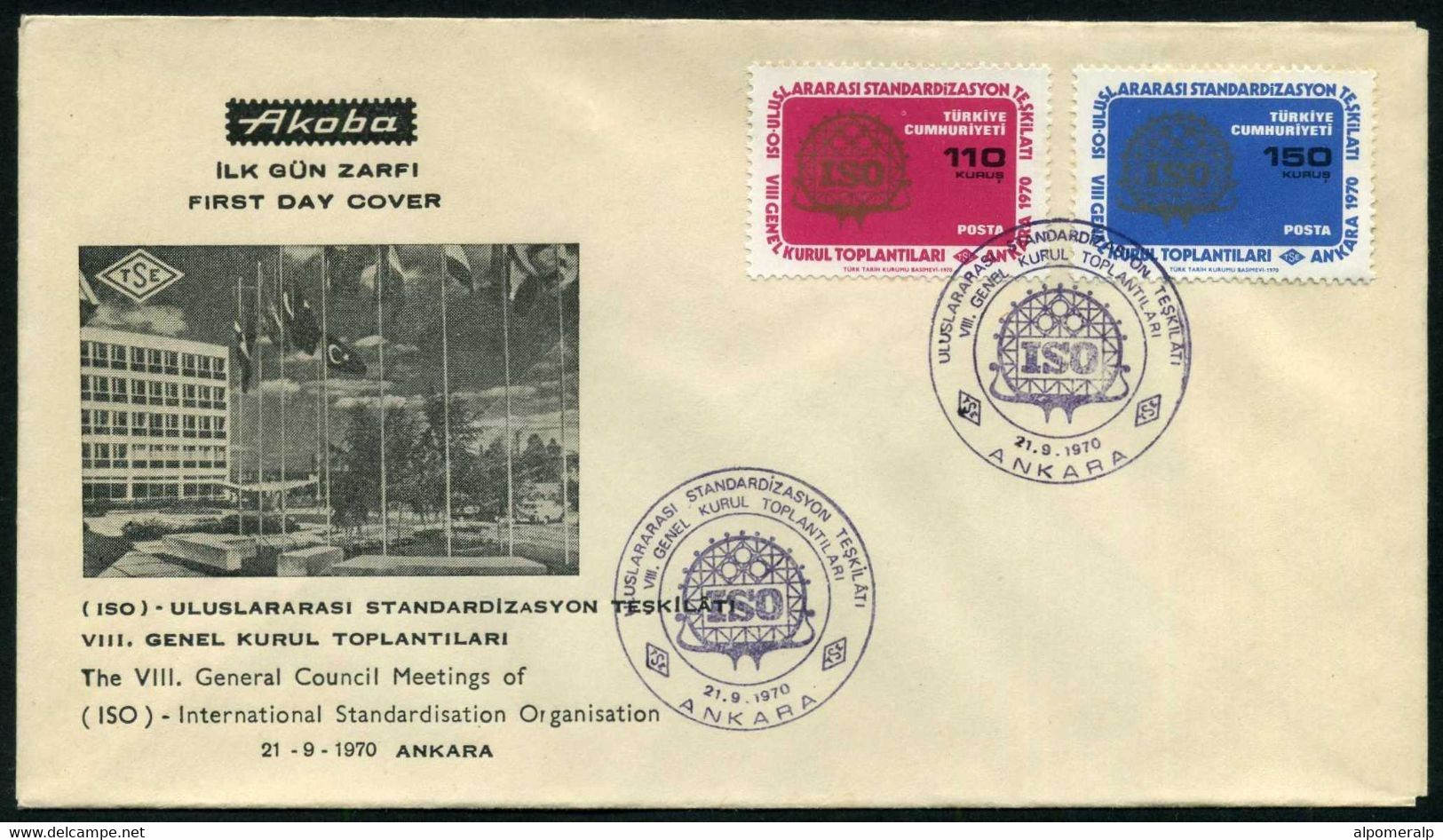 Turkey 1970 ISO International Standardisation Organisation Meeting | Special Cover, Ankara, Sept. 21 - Briefe U. Dokumente