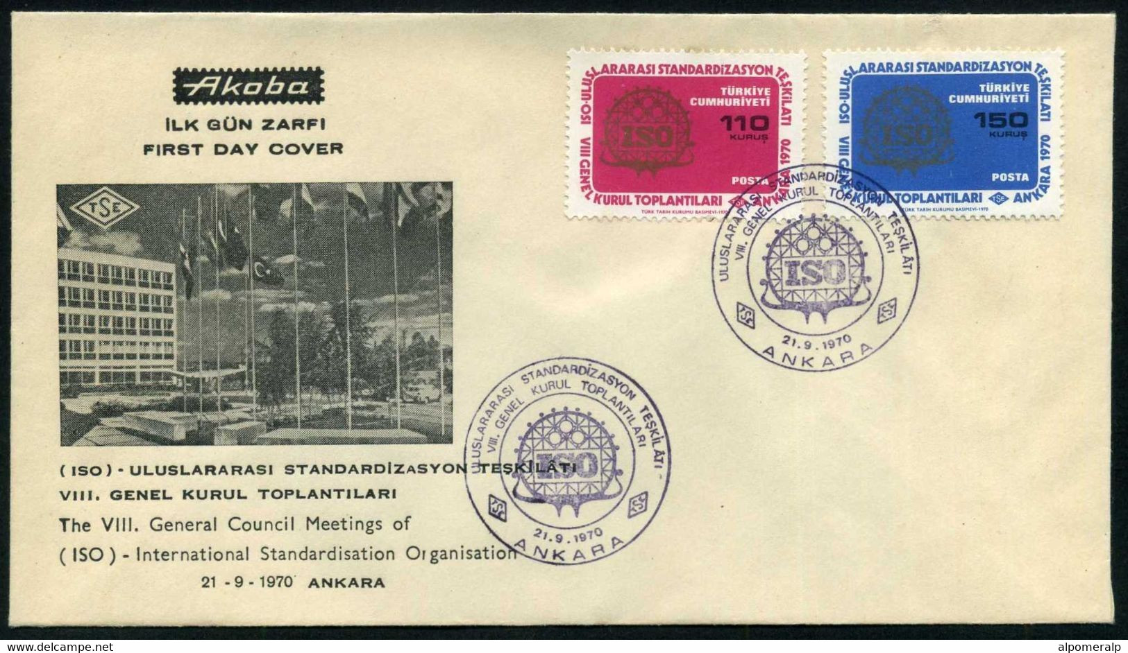 Turkey 1970 ISO International Standardisation Organisation Meeting | Special Cover, Ankara, Sept. 21 - Briefe U. Dokumente