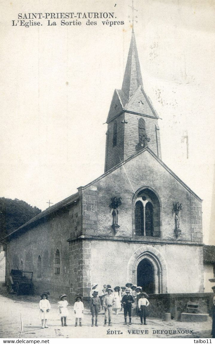 87 - Saint Priest De Taurion - L'Eglise - La Sortie Des Vêpres - Saint Priest Taurion