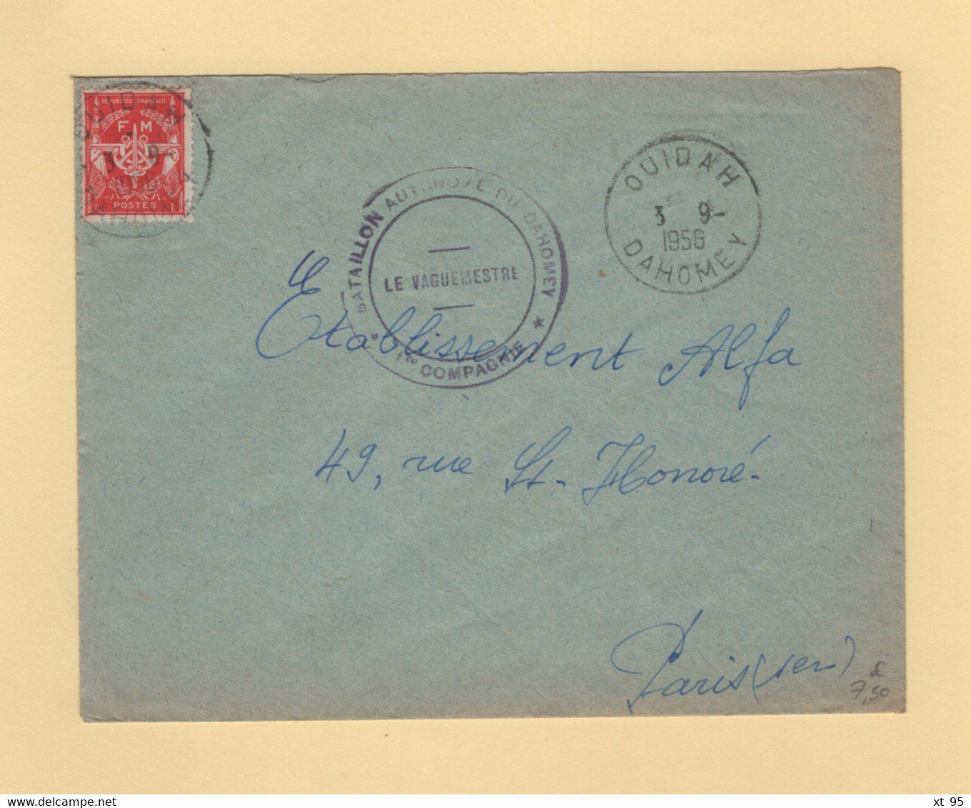 Timbre FM - Dahomey - Ouidah - 1956 - Military Postage Stamps