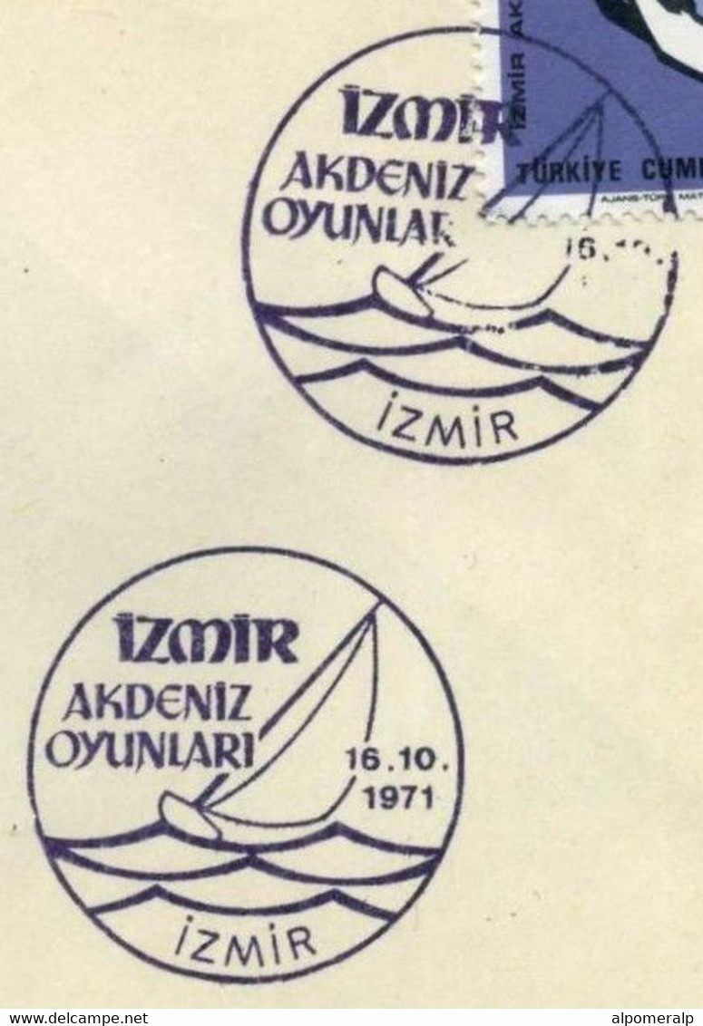 Türkiye 1971 Sailing, Izmir Mediterranean Games | Special Cover, Oct. 16 - Covers & Documents