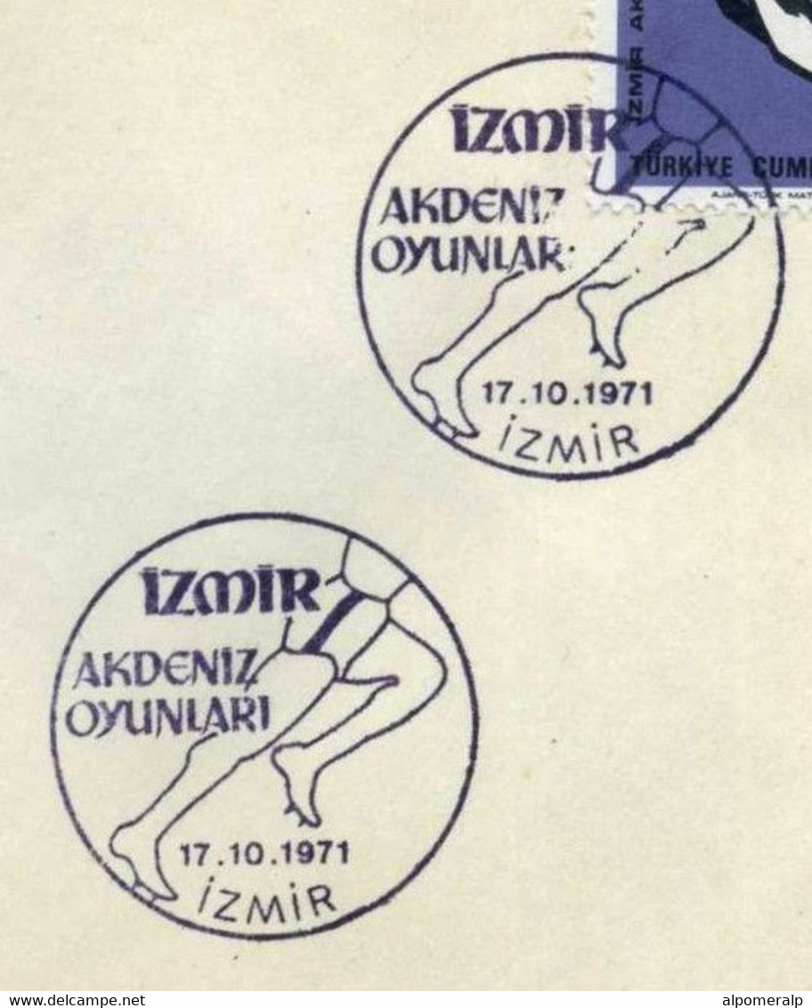 Türkiye 1971 Athletics, Izmir Mediterranean Games | Special Cover, Oct. 17 - Brieven En Documenten