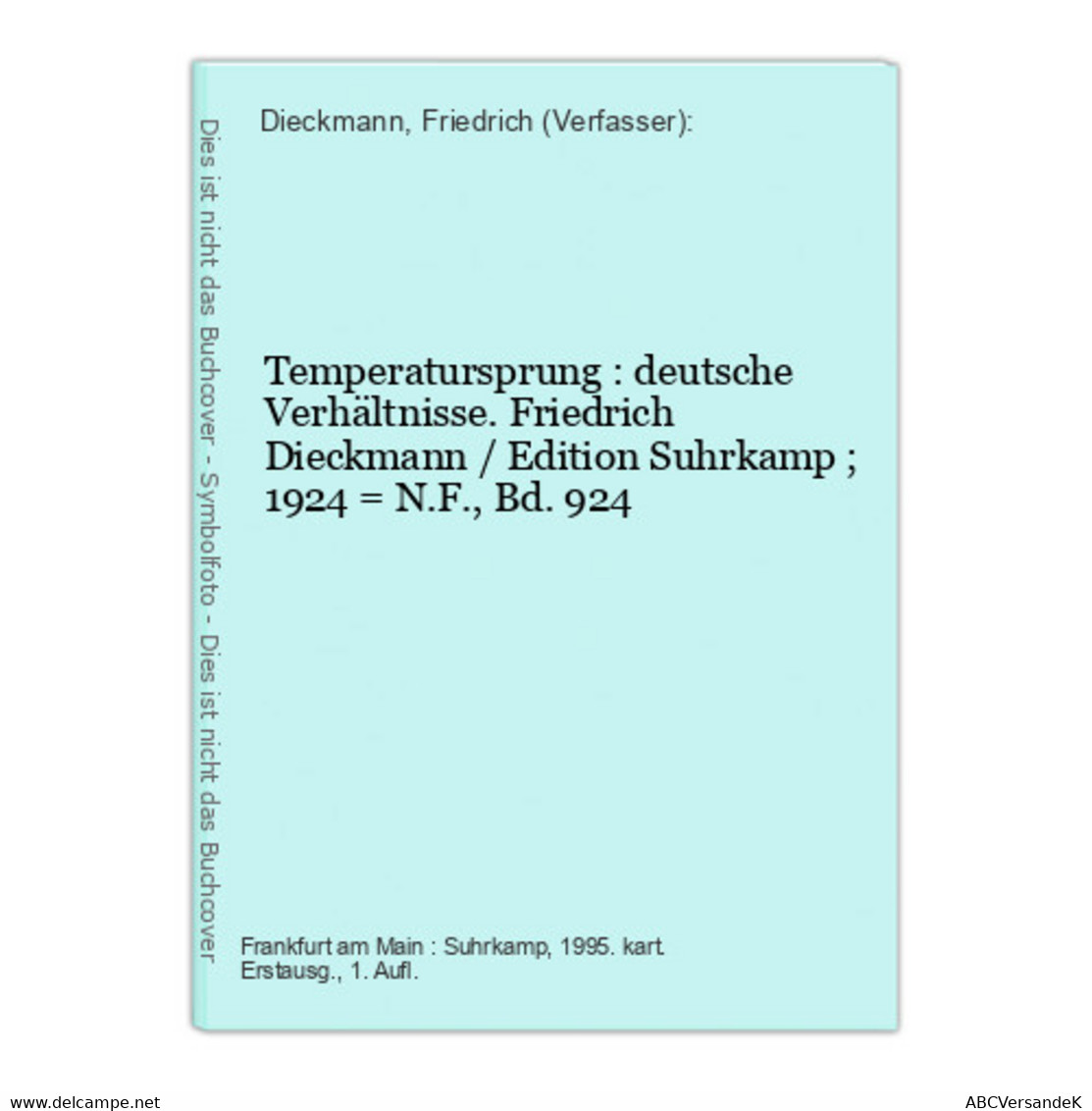 Temperatursprung : Deutsche Verhältnisse. - Autores Alemanes