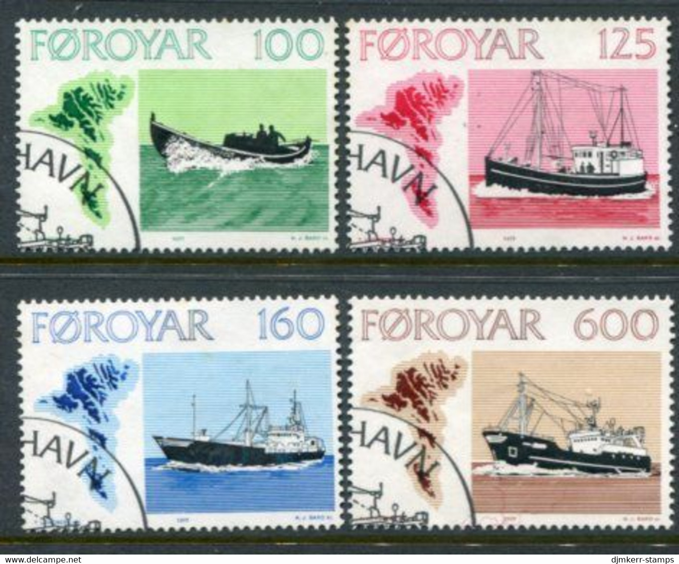 FAROE IS. 1977 Trawlers  Used.  Michel 24-27 - Islas Faeroes