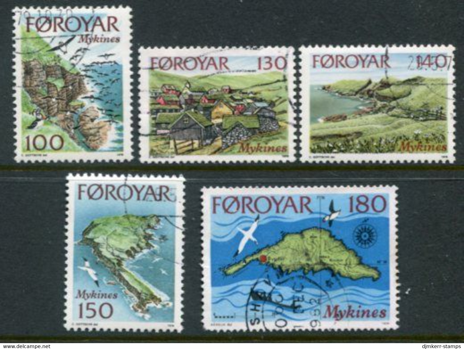 FAROE IS. 1978 Mykines Island  Used.  Michel 31-35 - Isole Faroer