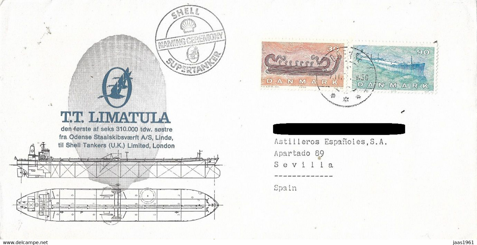 DENMARK. COVER BOATS. 1975 - Macchine Per Obliterare (EMA)