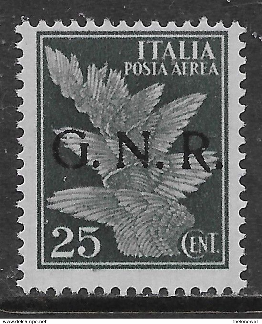 Italia Italy 1944 RSI GNR Aerea C25 Soprastampa Nera Sa N.A117 Nuovo SG - Luftpost