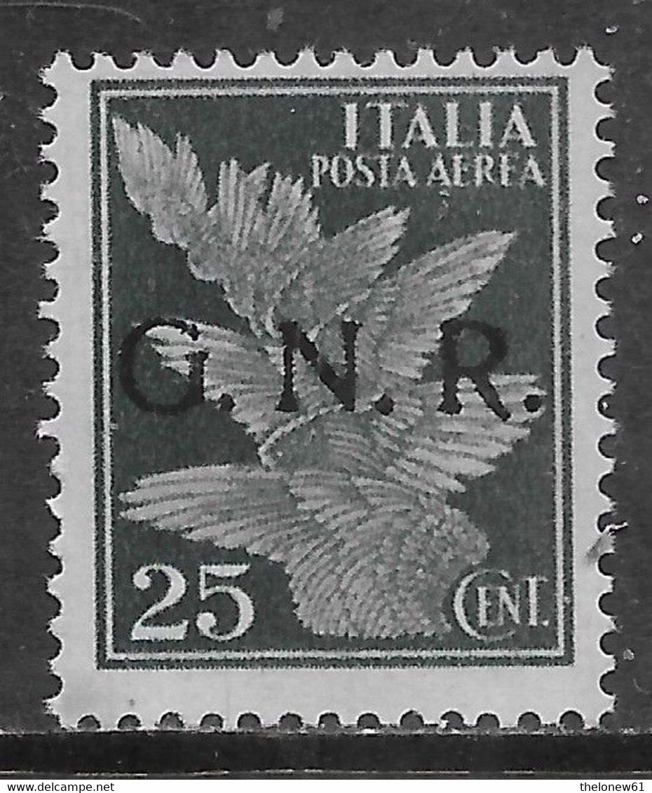 Italia Italy 1944 RSI GNR Aerea C25 Soprastampa Nera Sa N.A117 Nuovo SG - Luchtpost
