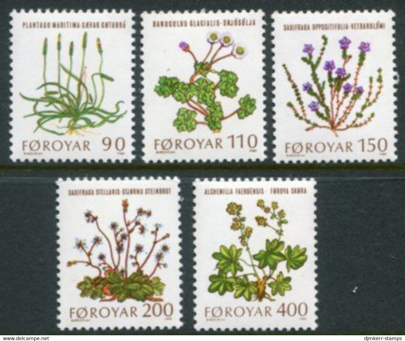 FAROE IS. 1980 Meadow Flowers MNH / **.  Michel 48-52 - Faroe Islands