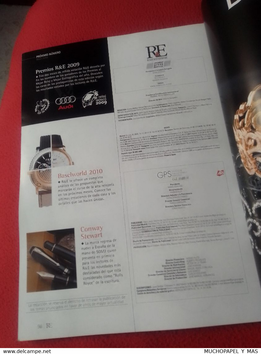 REVISTA RE RELOJES & Y ESTILOGRÁFICAS Nº 113 MARZO ABRIL 2010 SIHH J. LAMBERT CHANEL J12 BASILEA ETC SPAIN CARTIER IWC..