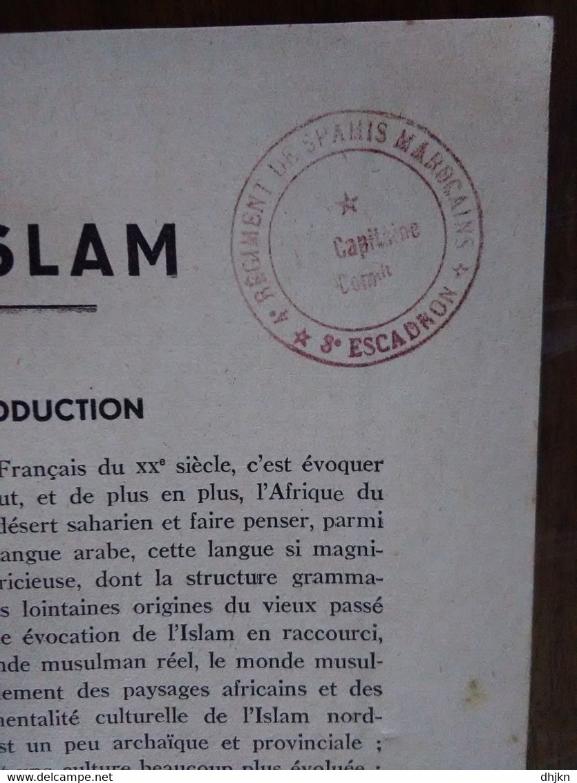 Sociologie Musulmane Ecole Militaire 4° Regiment De Saphis 1941 - French