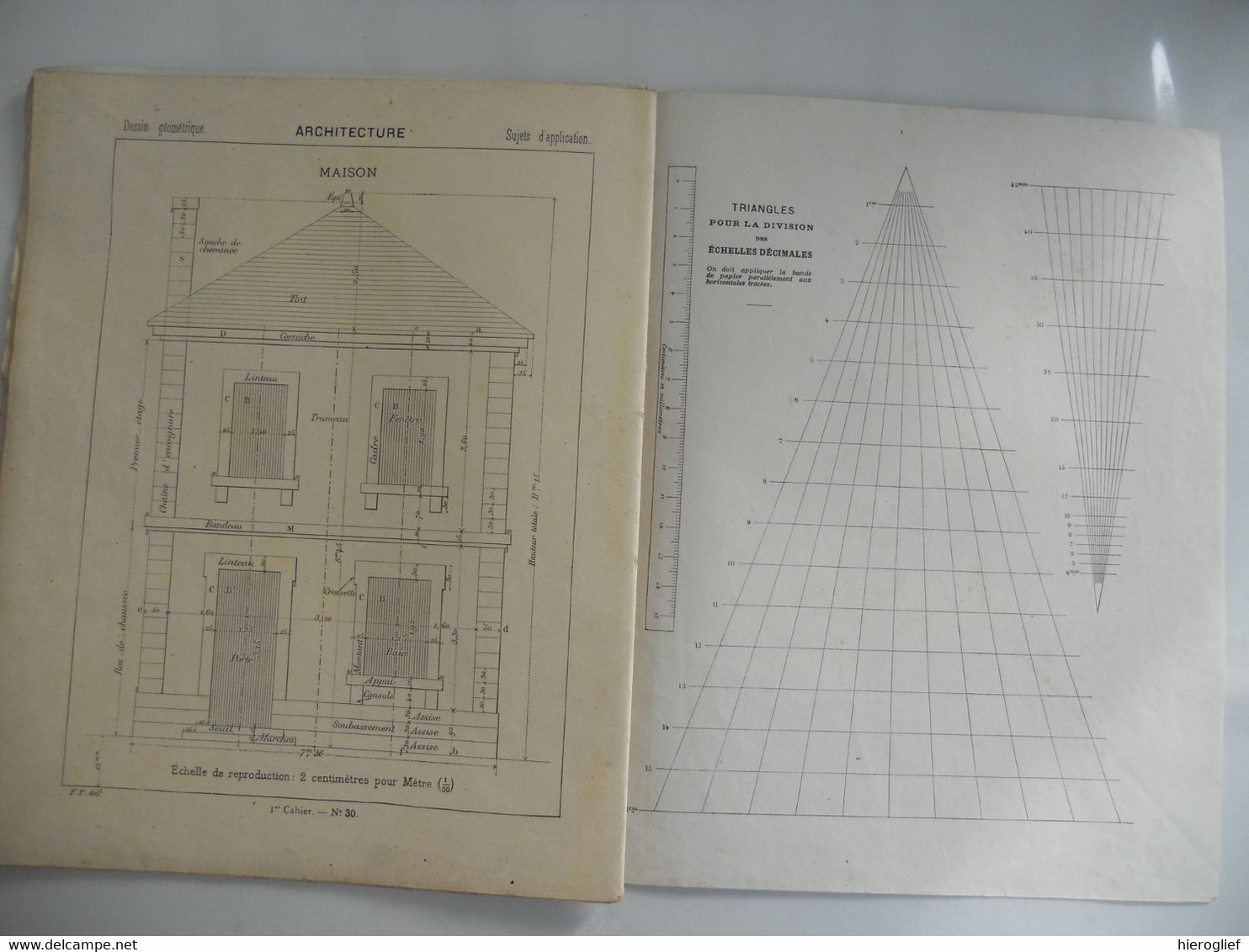 COURS de DESSIN GéOMéTRIQUE pour l'enseigneent collectif - simultané par F. G.-M.  / 3 cahiers