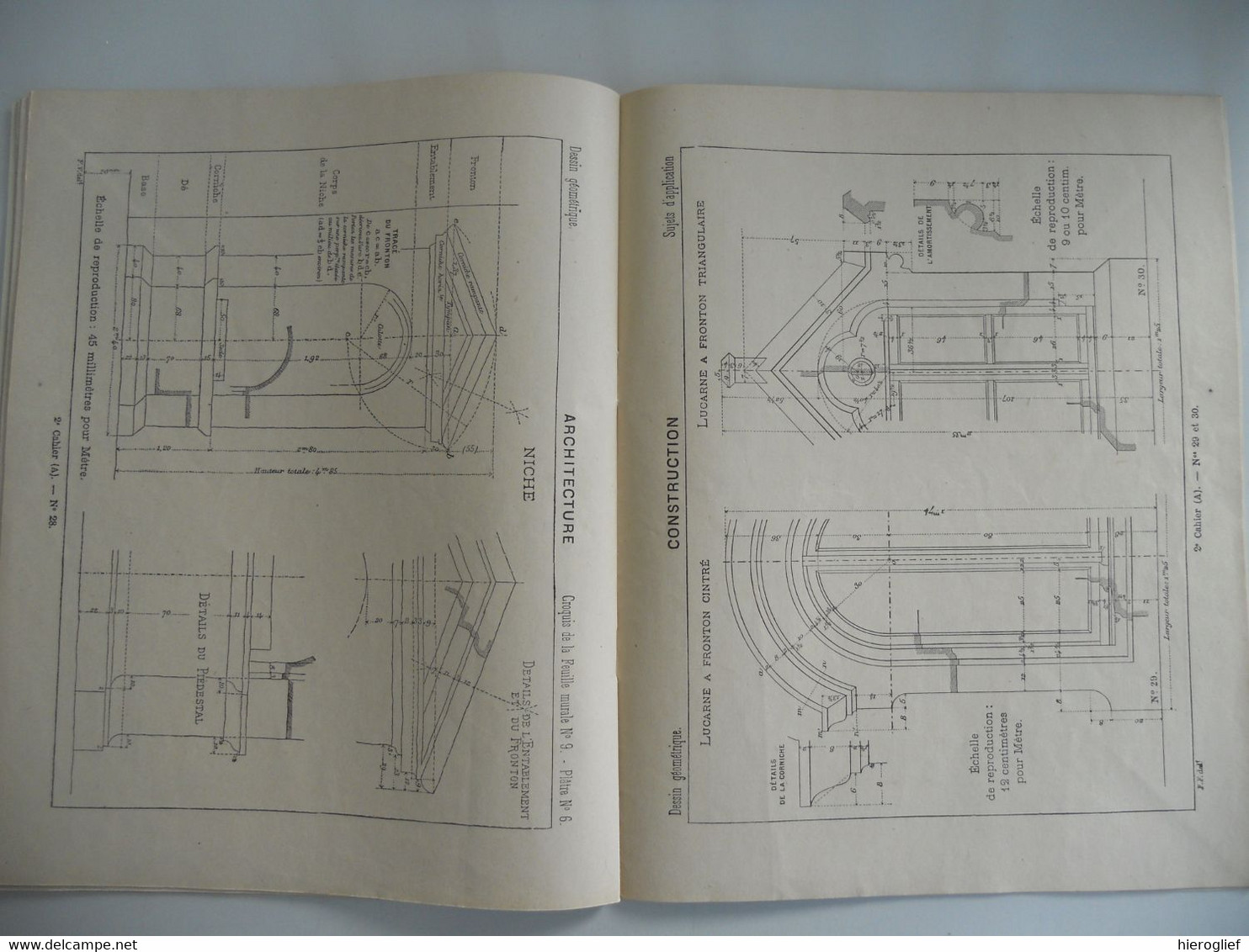 COURS de DESSIN GéOMéTRIQUE pour l'enseigneent collectif - simultané par F. G.-M.  / 3 cahiers