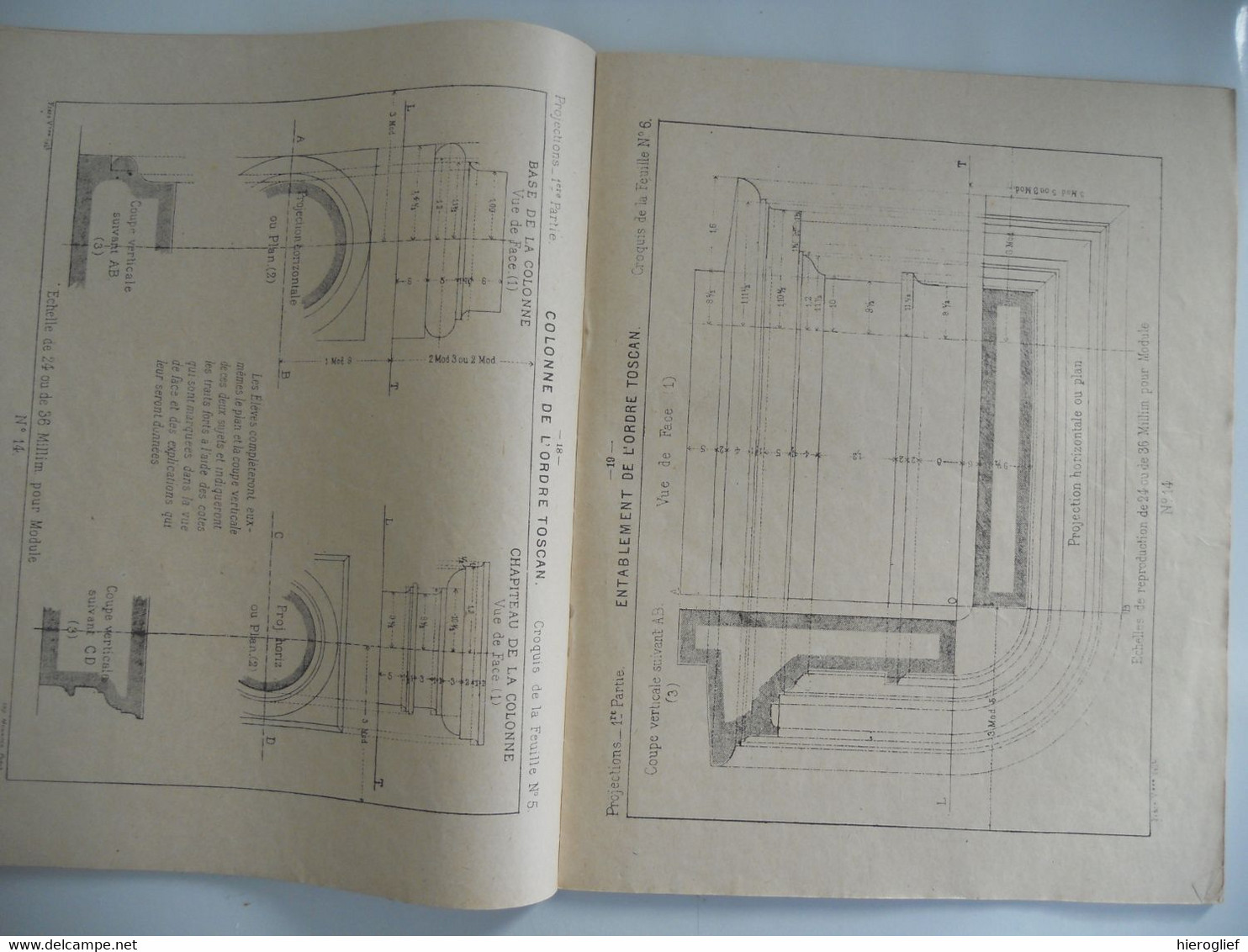 COURS de DESSIN GéOMéTRIQUE pour l'enseigneent collectif - simultané par F. G.-M.  / 3 cahiers