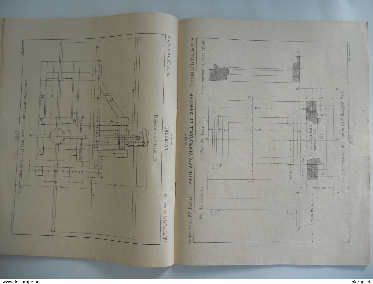 COURS de DESSIN GéOMéTRIQUE pour l'enseigneent collectif - simultané par F. G.-M.  / 3 cahiers