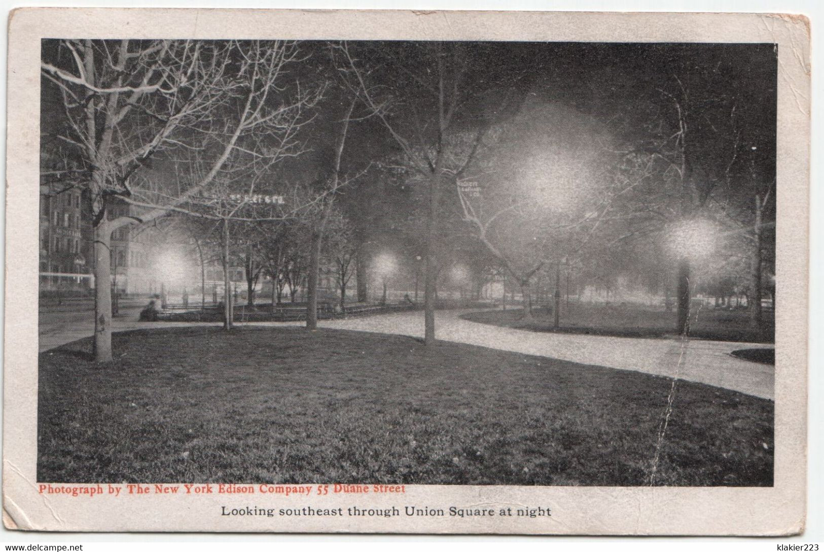 Looking Southeast Through Union Square At Night, New York. Jahr 1910 - Staten Island