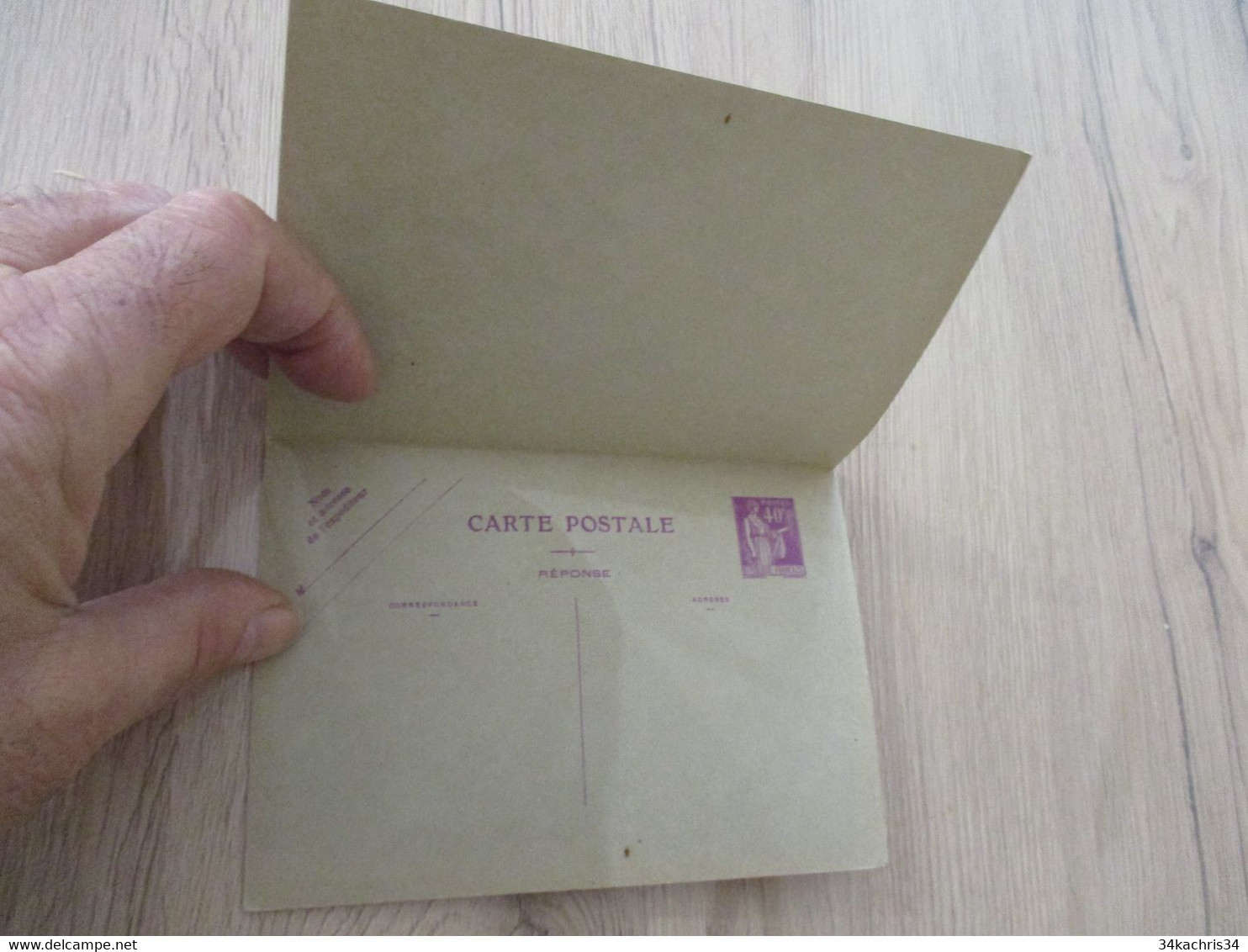 Entier France Vierge Type Paix 40 C + 40 C Violet Carte Postale En Réponse Payée YT 281 CPRP1 Sans  Date - Standard Postcards & Stamped On Demand (before 1995)