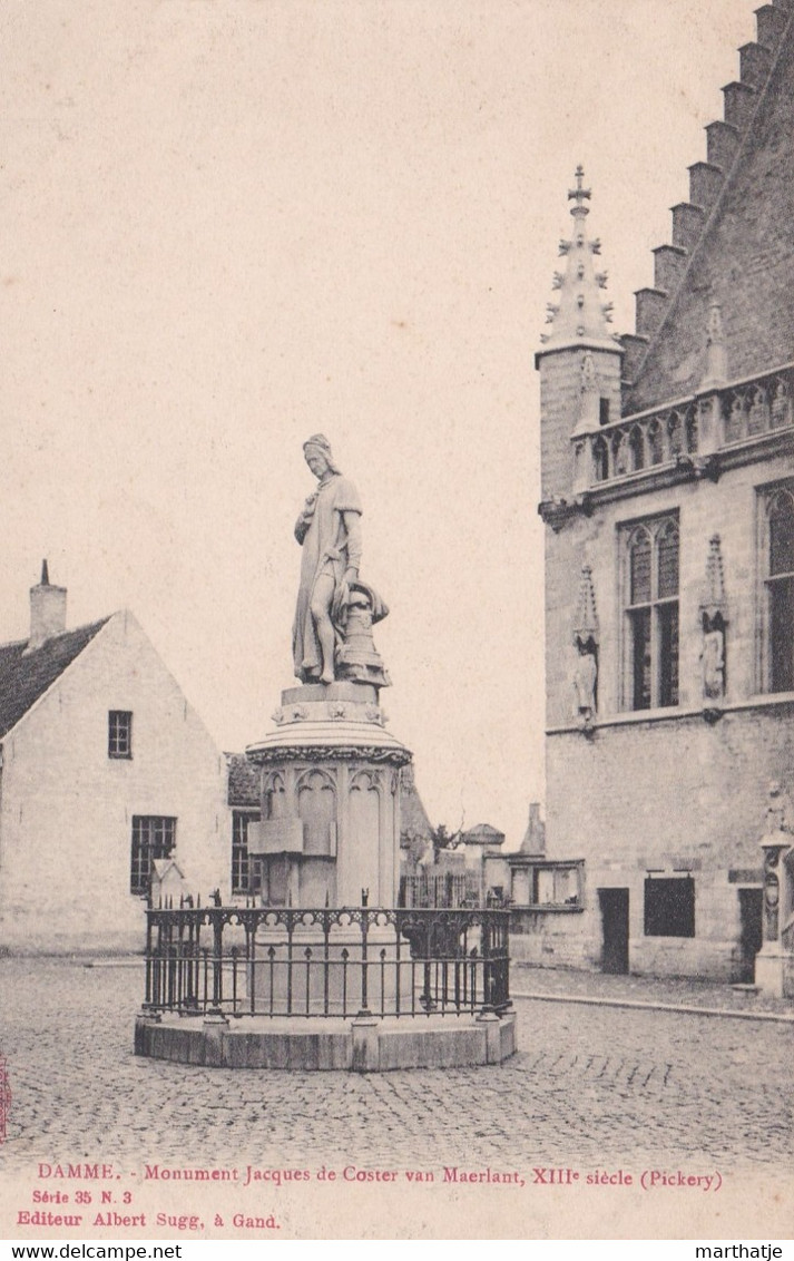 Damme - Monument Jacques De Coster Van Maerlant, XIIIe Siècle (Pickery) - Série 35 N. 3 - Editeur Albert Sugg, à Gand - Damme