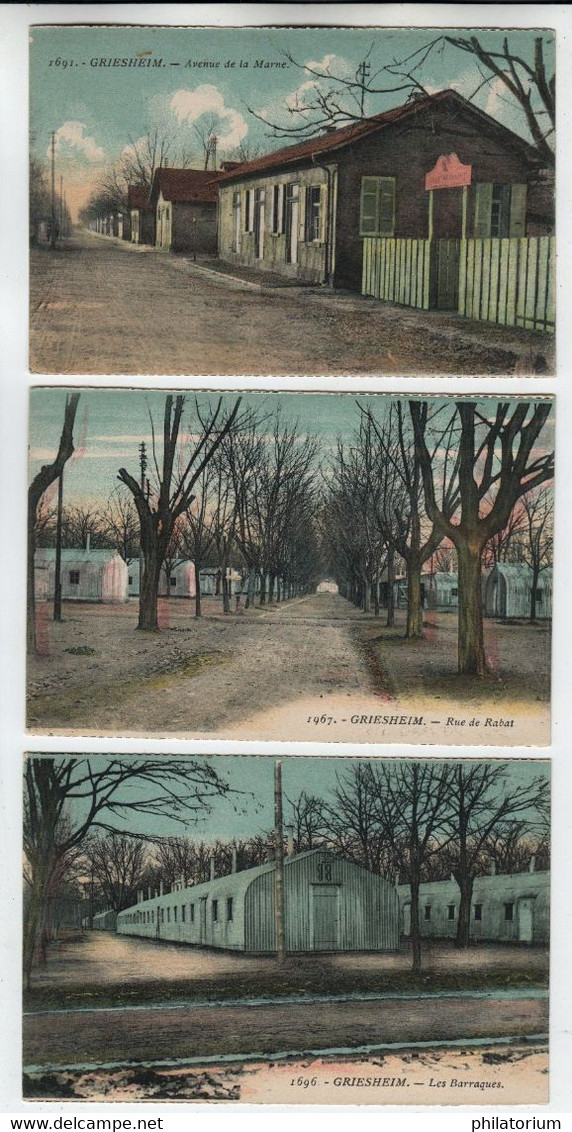 GRIESHEIM  Avenue De La Marne + Les Barraques + Rue De Rabat  (Wellblechhausen) (Armée Du Rhin) - Griesheim