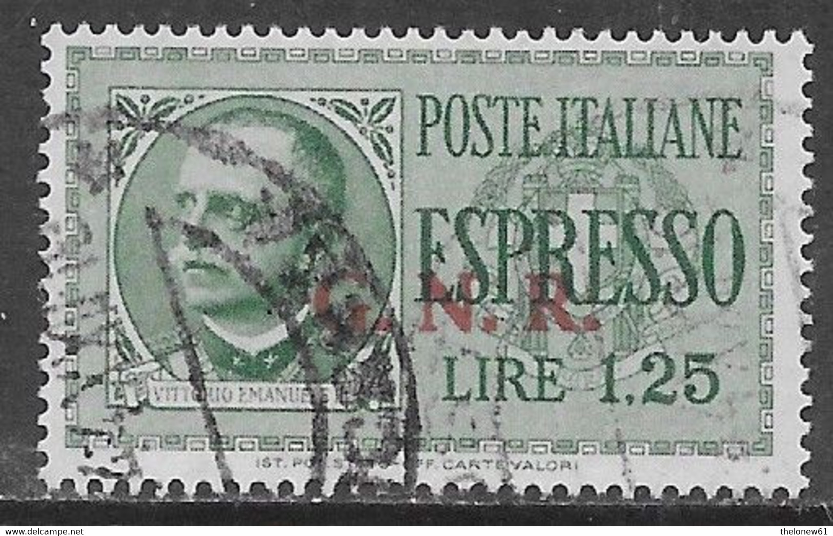 Italia Italy 1944 RSI Espresso GNR L1,25 Sa N.E19 US - Eilsendung (Eilpost)