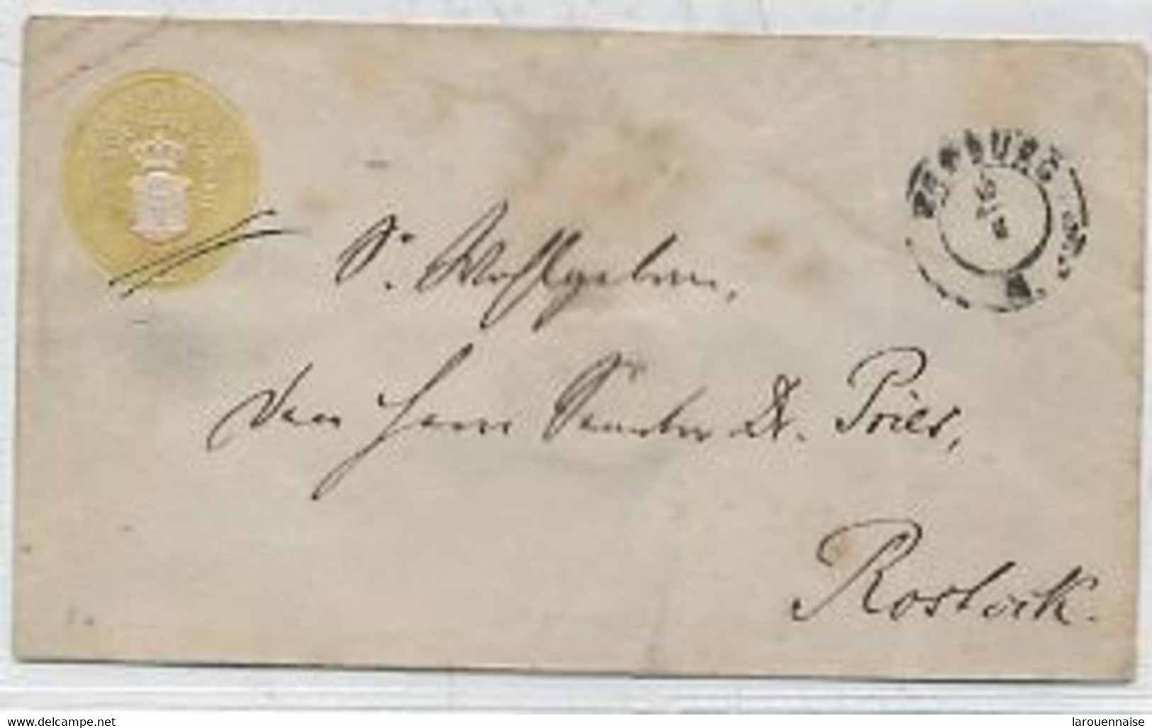 MECKLENBURG SCHWERIN - ENTIER POSTAL -ENVELOPPE (147 X 84)TYPE 1856 (Michel U3) - 3 SCHILLING - Annulation Plume . - Mecklenburg-Schwerin