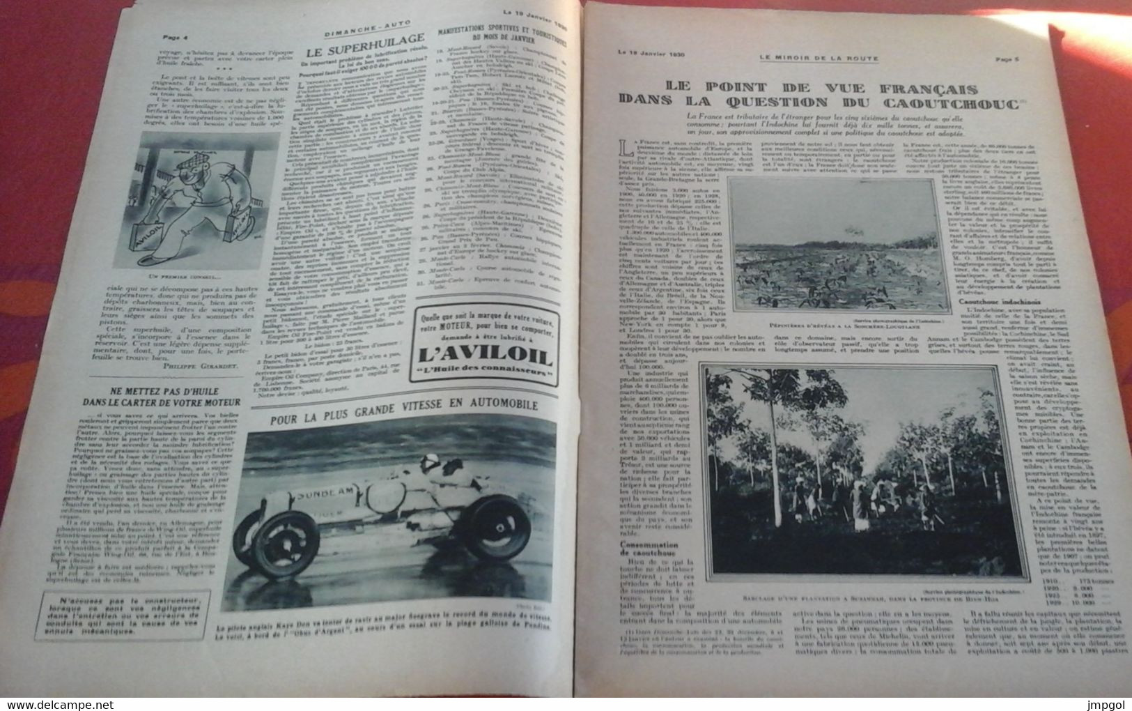 Dimanche Auto N°102 Janvier 1930 Stations Sports D'Hiver Font-Romeu Superbagnères Chamonix Gerardmer Elégance Cannes - 1900 - 1949