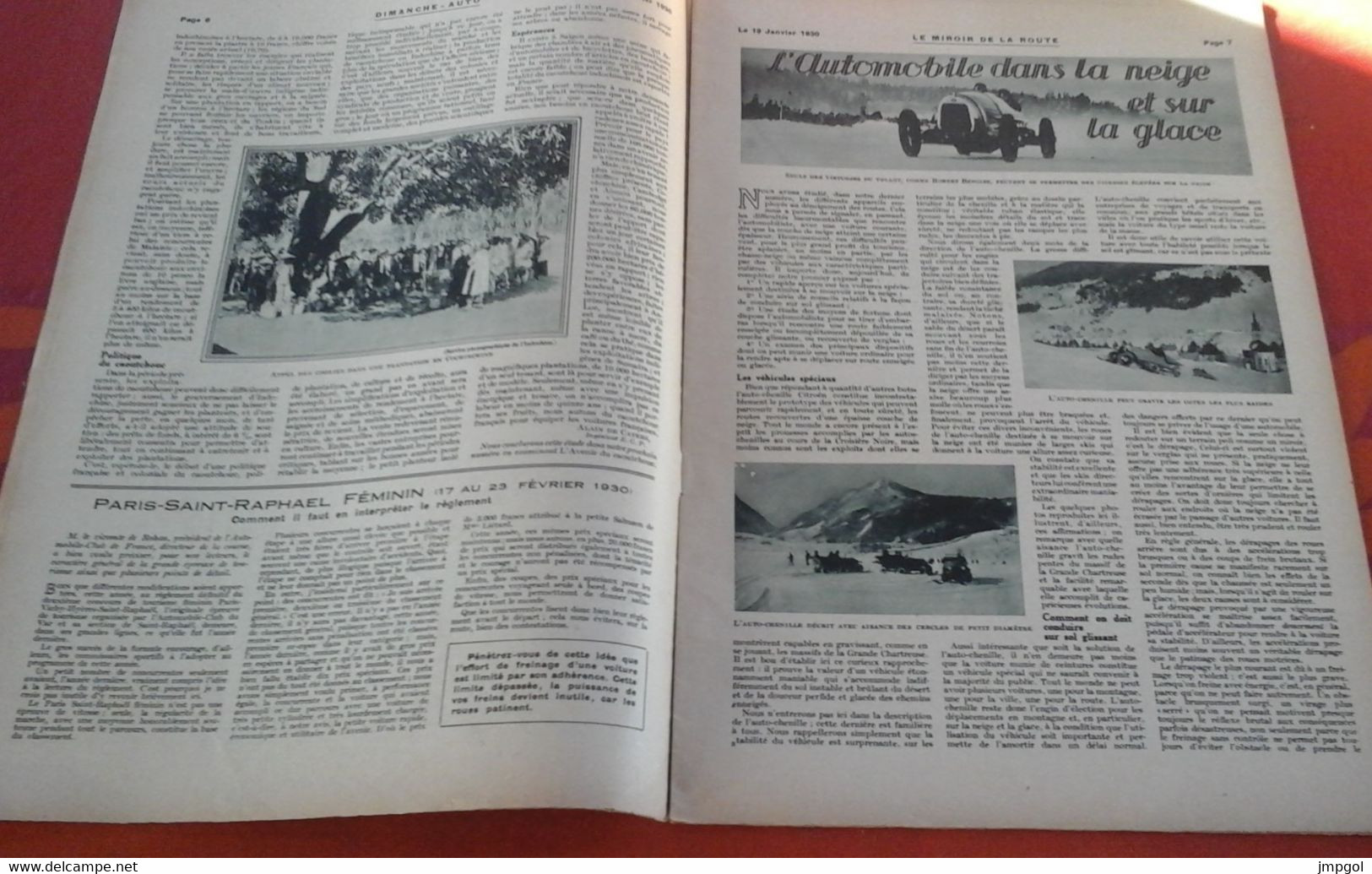 Dimanche Auto N°102 Janvier 1930 Stations Sports D'Hiver Font-Romeu Superbagnères Chamonix Gerardmer Elégance Cannes - 1900 - 1949