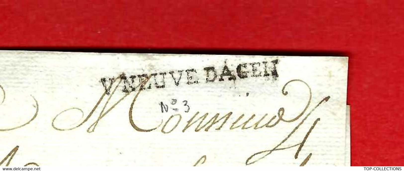 PARTIE DE LETTRE SANS TEXTE  Villeneuve D'Agen MARQUE POSTALE => Tonneins Laperche Fabricant De Minots Tabac à Tonneins - 1701-1800: Précurseurs XVIII