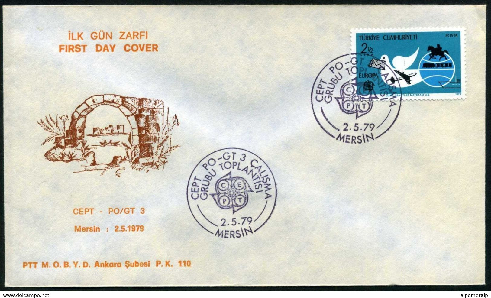 Turkey 1979 CEPT - PO/GT 3 Working Group Meeting | Special Cover, Mersin, May. 2 - Lettres & Documents