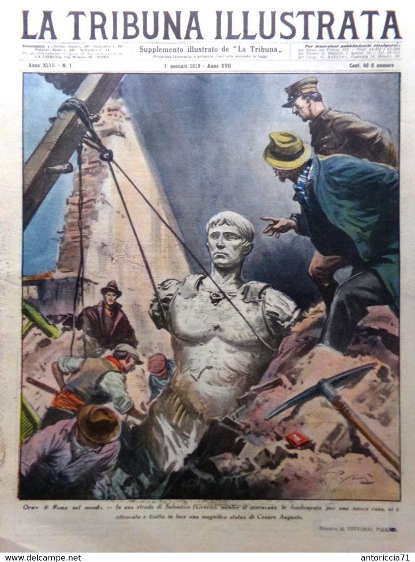 La Tribuna Illustrata 1 Gennaio 1939 Carbonia Suez Natali Italiani Carnera Denis - War 1939-45