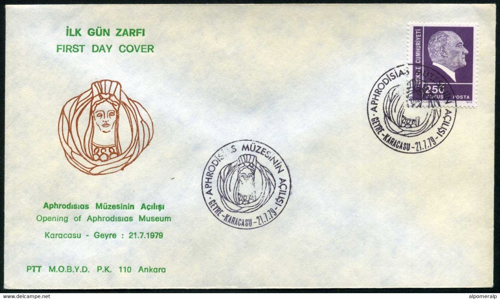 Turkey 1979 Opening Of Aphrodisias Museum, Karacasu-Geyre | Archaeology | UNESCO World Heritage List | Special Cover - Briefe U. Dokumente