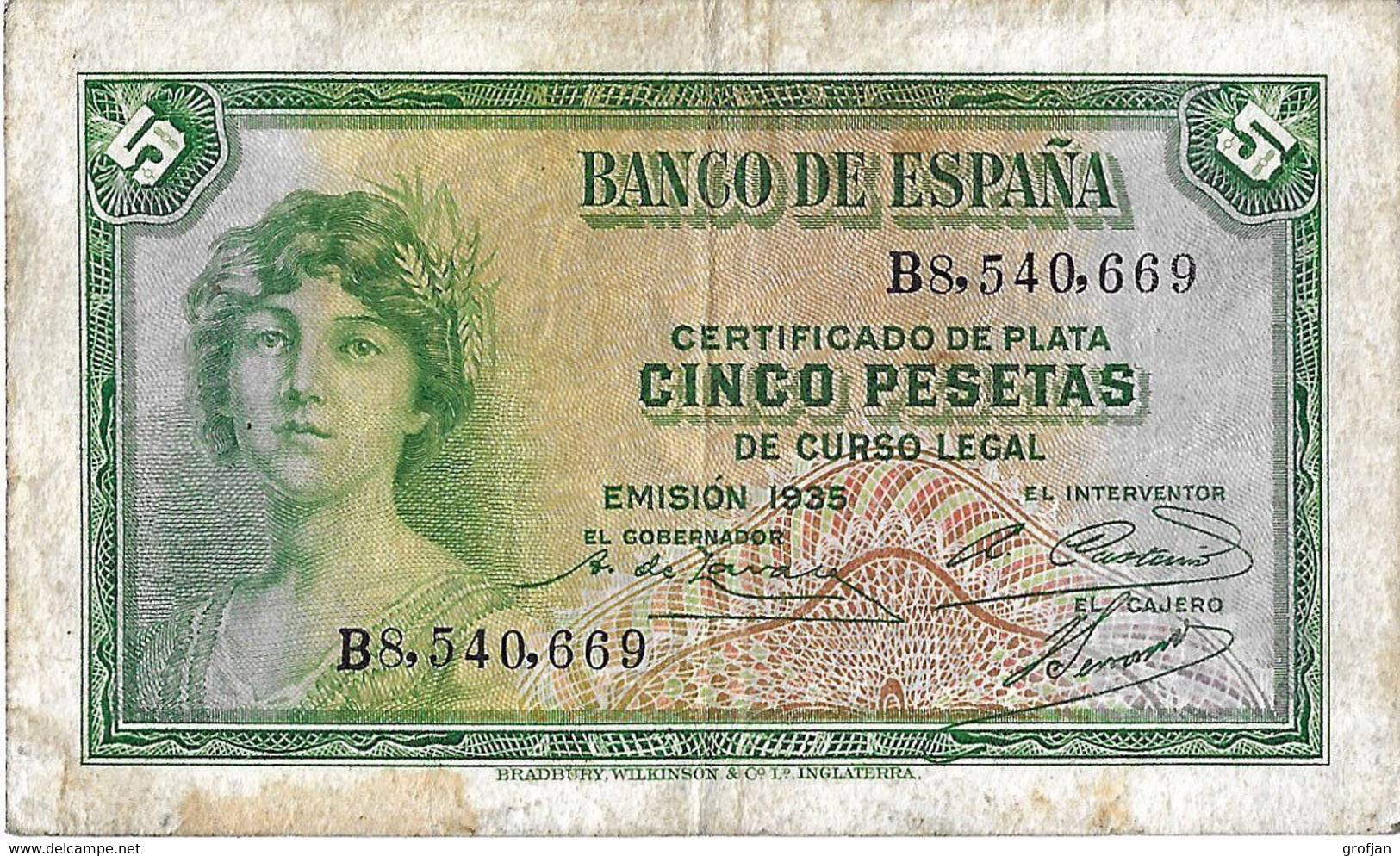 Spanien - Spain - 5 Pesetas 1935 - 5 Pesetas