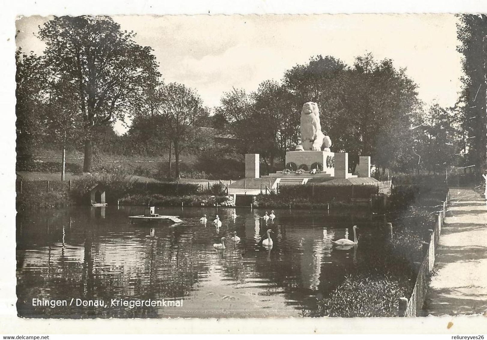 CPSM , Allemagne ,N°23845/ 110a , Ehingen / Donau , Kriegerdenkmal  .Ed. F. H - Endingen