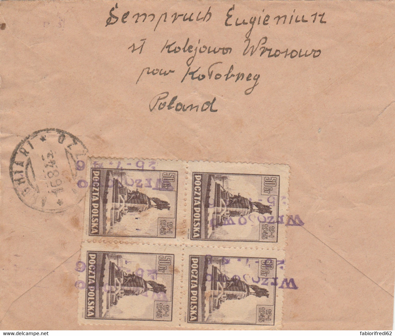 LETTERA 1945 DA POLONIA DIRETTA ITALIA (RY2455 - Cartas & Documentos