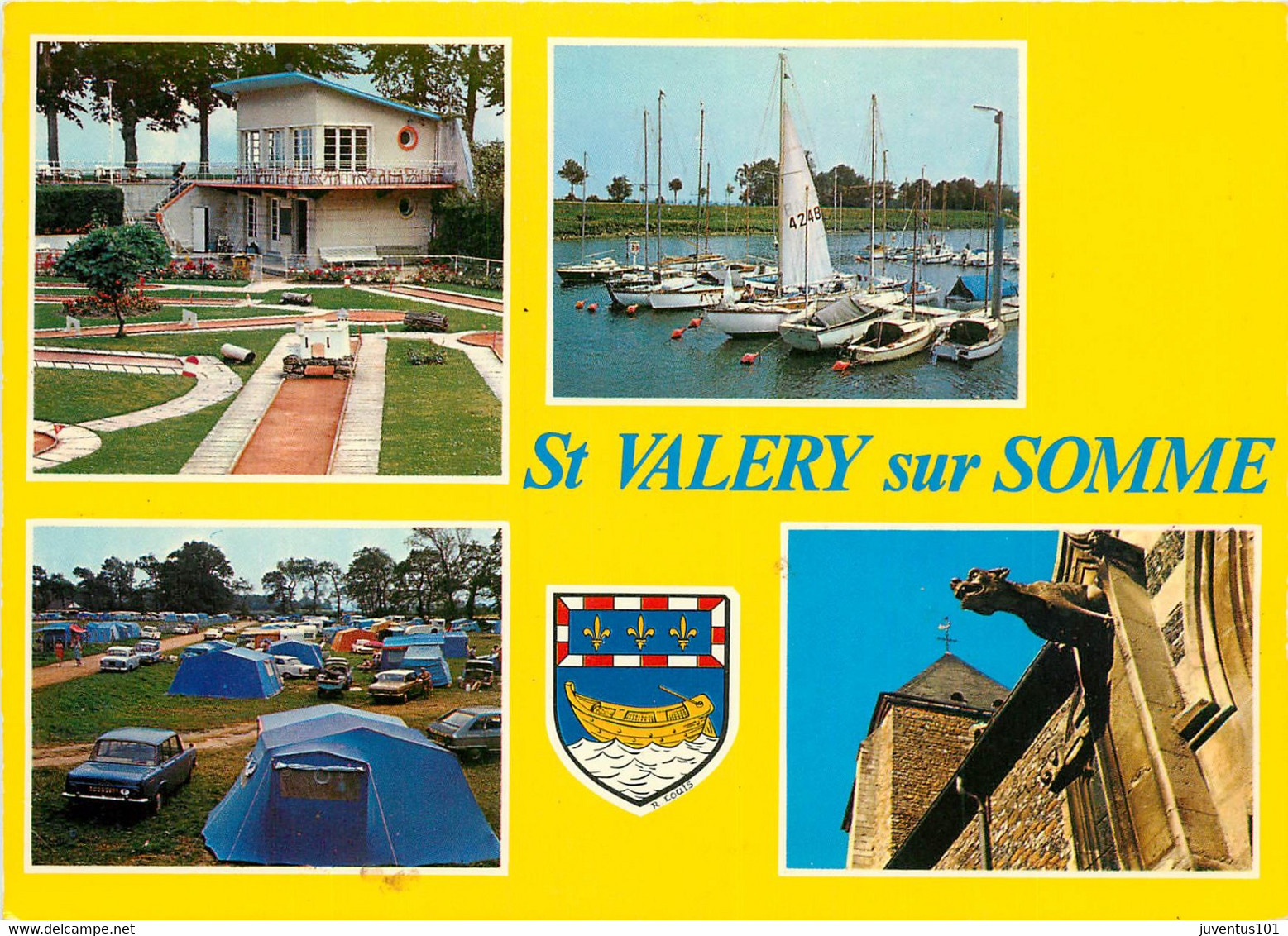 CPSM Saint Valéry Sur Somme-Les Sports-Multivues-Timbre        L1154 - Saint Valery Sur Somme