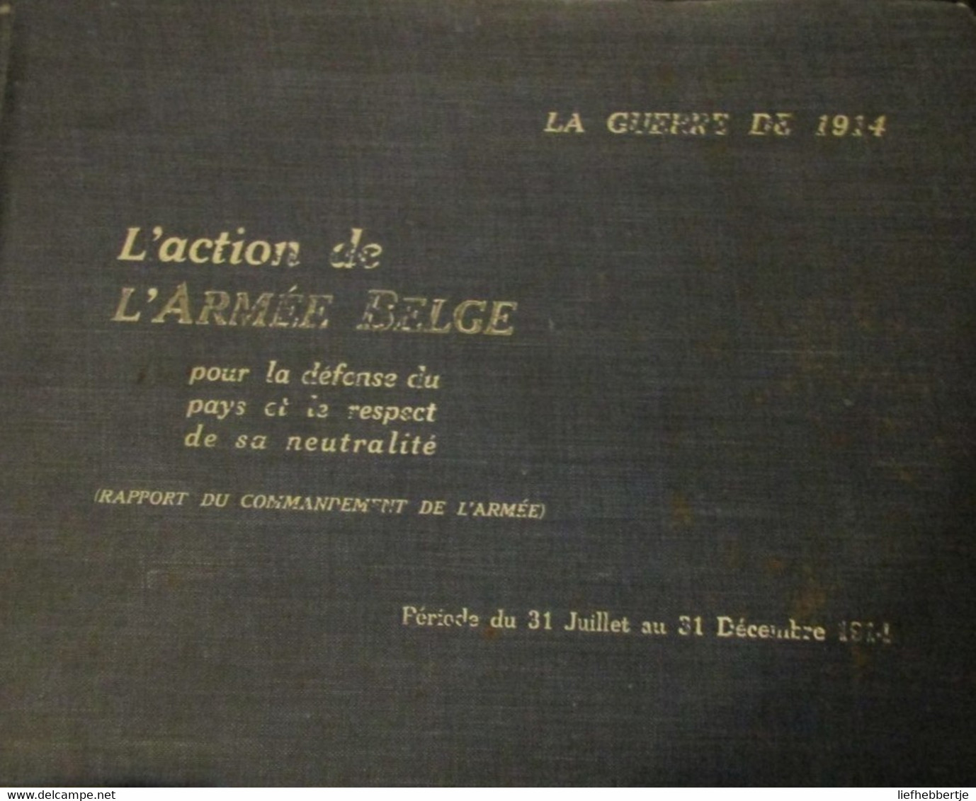 1914-1918 - L'action De L'armée Belge Pour La Défense Du Pays Et Le Respect De Sa Neutralité 1914 - War 1914-18