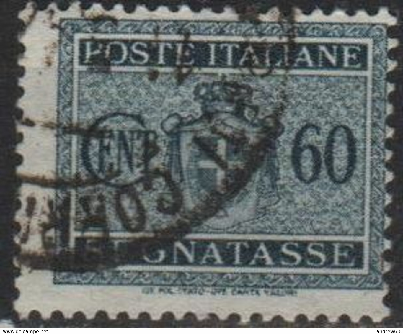 Regno D' ITALIA - ITALY - ITALIE - 1945 - 60c Segnatasse Senza Fasci, Senza Filigrana - Usato - Used - Postage Due