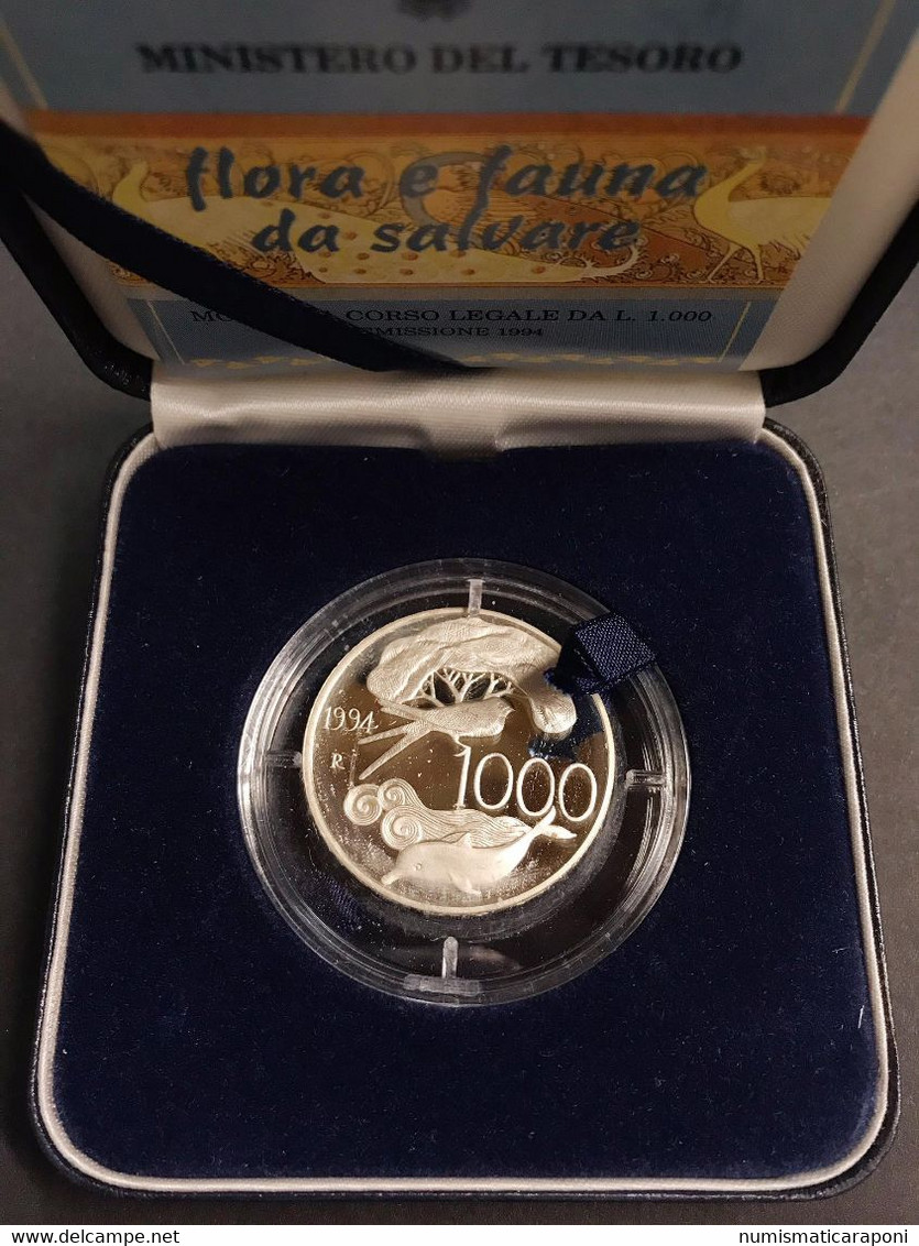 REPUBBLICA ITALIANA  1000 LIRE FLORA E FAUNA DA SALVARE 1994 PROOF Capusula Un Pò Rovinata - 1 000 Lire