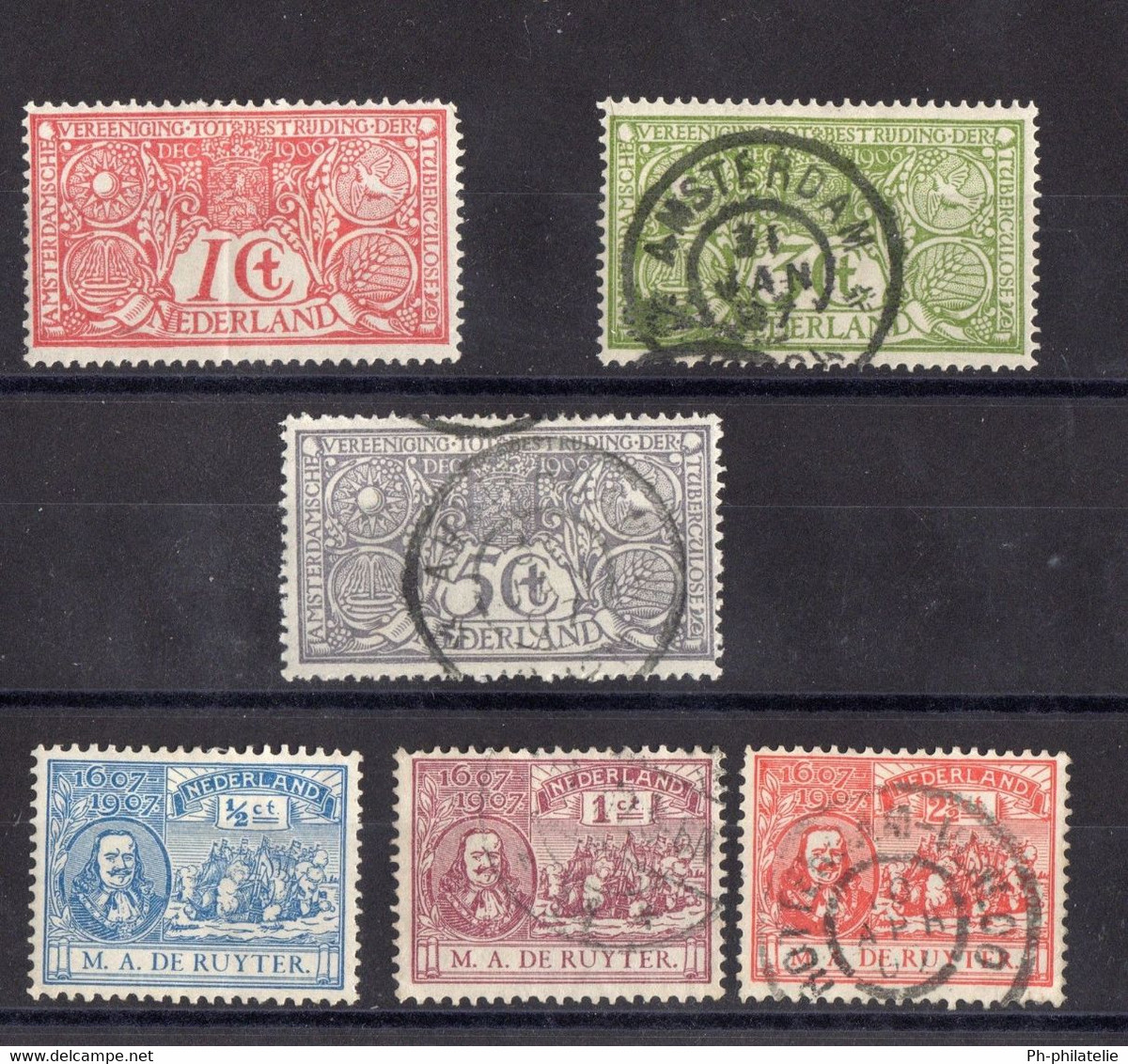 PAYS-BAS: SERIE COMPLETE DE 6 TIMBRES NEUF*/o N°70/75 - Usati