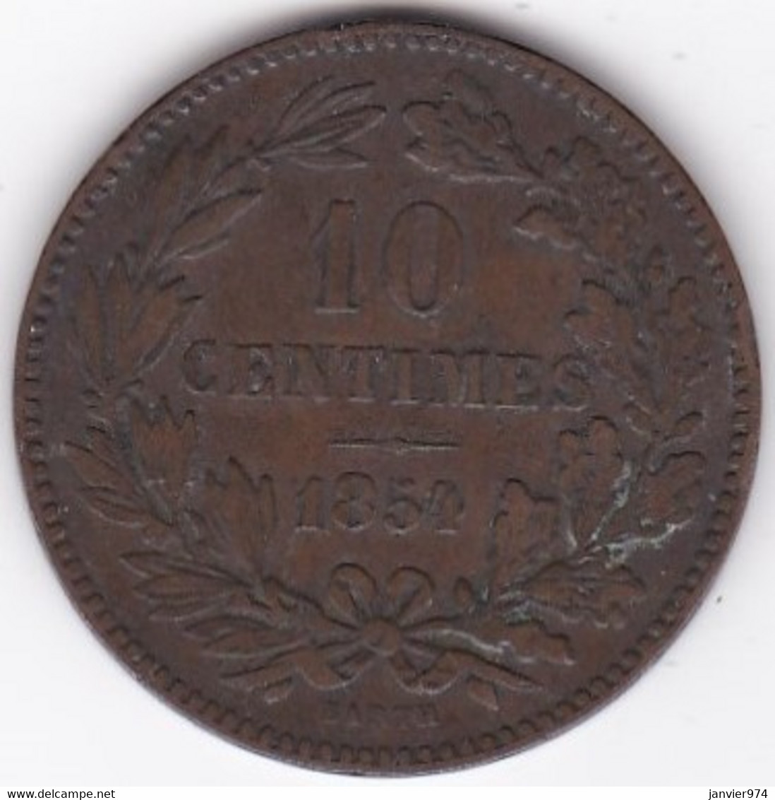 Luxembourg 10 Centimes 1854 Bruxelles, Guillaume III, KM# 23 - Luxemburgo