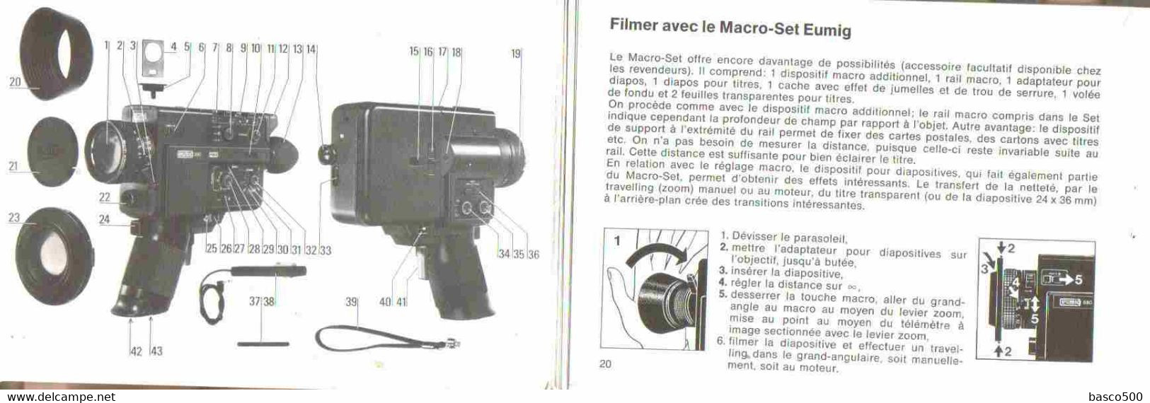 1970's NOTICE D'EMPLOI Camera EUMIG 860 & 880 PMA - Fototoestellen