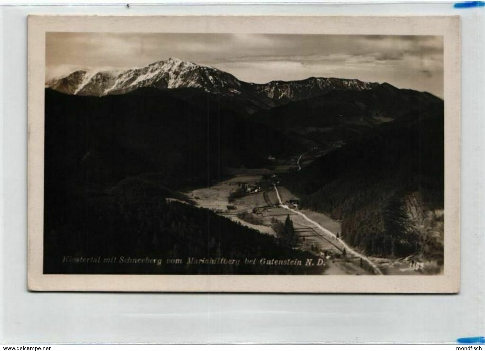 Klostertal Mit Schneeberg Vom Mariahilfberg Bei Gutenstein 1939 - Gutenstein